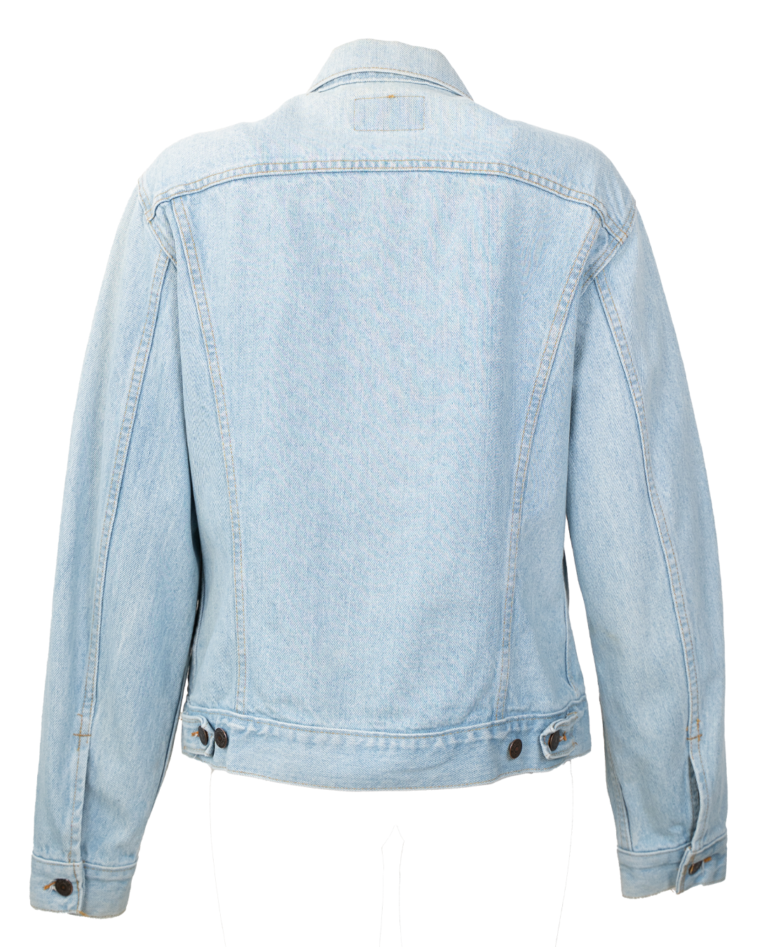 Giacca di Jeans Levi's Unisex Trucker Blu Chiaro Cuciture Miele Vintage Anni 2000 - foto 2