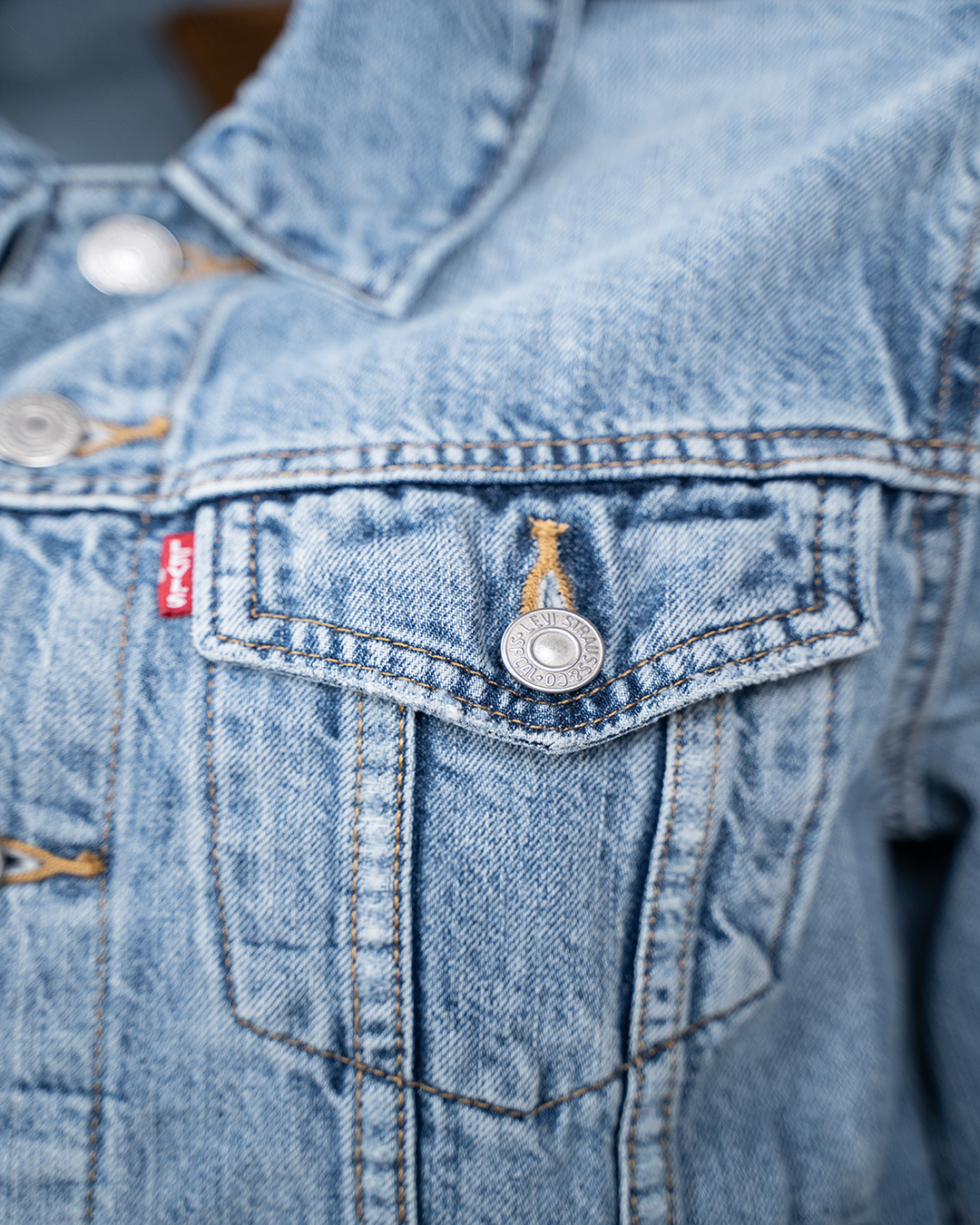 Giacca Di Jeans Levi'S Unisex Trucker Azzurra Stonewash Vintage Anni 2000 4 Giacca Di Jeans Levi'S Unisex Trucker Azzurra Stonewash Vintage Anni 2000 - Foto 4