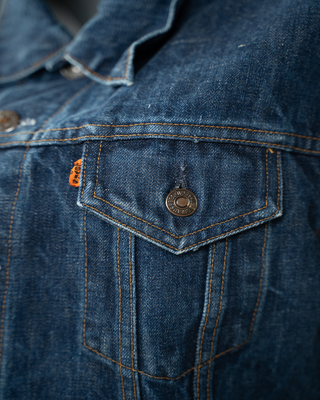 Giacca Di Jeans Levi'S Unisex Orange Tab Blu Scuro Trucker Denim Indaco Vintage Anni 70 4 Giacca Di Jeans Levi'S Unisex Orange Tab Blu Scuro Trucker Denim Indaco Vintage Anni 70 - Foto 4