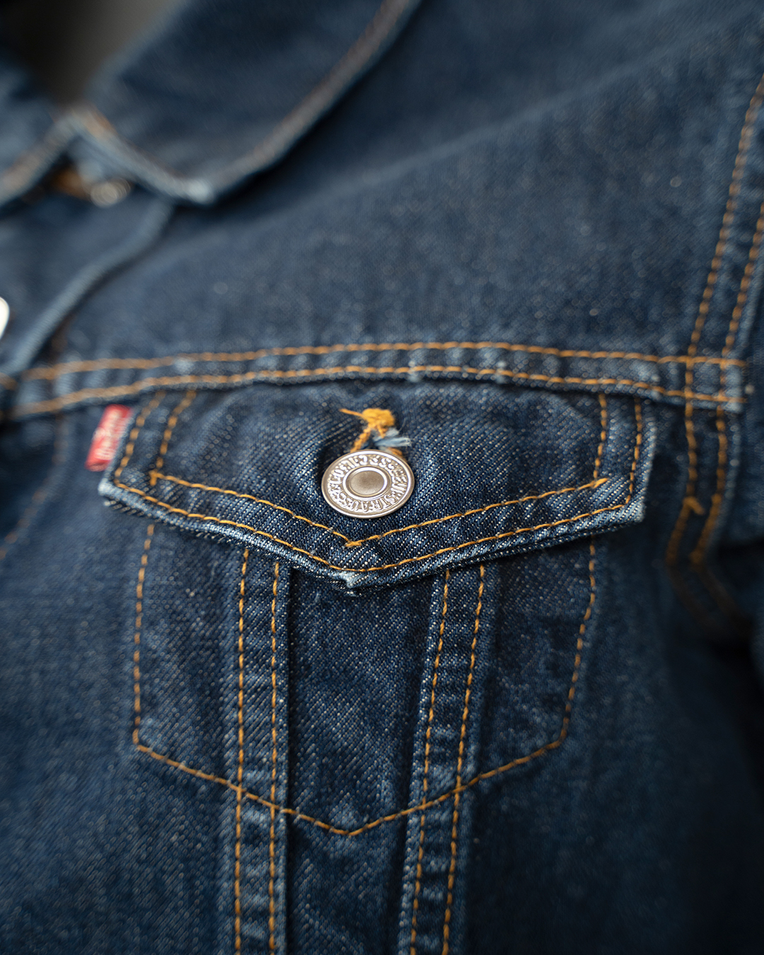 Giacca Di Jeans Donna Levi'S Red Tab Blu Scuro Trucker Vintage Anni 2000 Cuciture Contrasto 4 Giacca Di Jeans Donna Levi'S Red Tab Blu Scuro Trucker Vintage Anni 2000 Cuciture Contrasto - Foto 4