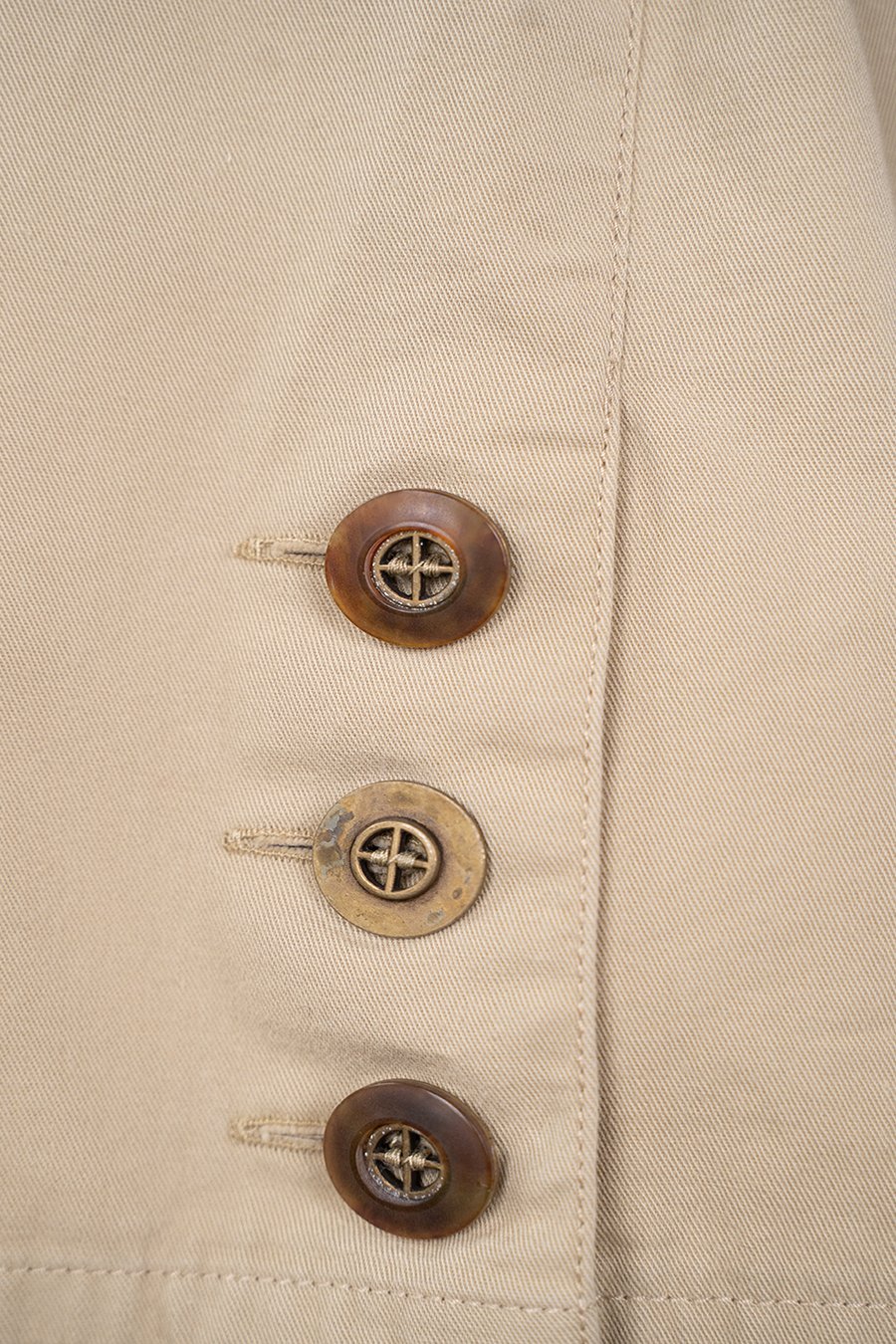 Abito Donna Louis Féraud Chemisier Doppiopetto Beige A Manica Corta Vintage 4 Abito Donna Louis Féraud Chemisier Doppiopetto Beige A Manica Corta Vintage - Foto 4