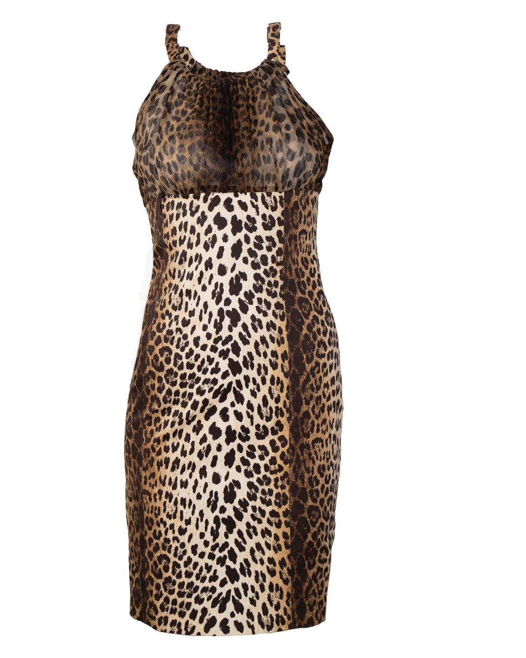 Abito Donna Love Moschino Animalier Maculato con Corpino in Chiffon Vintage Anni 2000 - foto 2