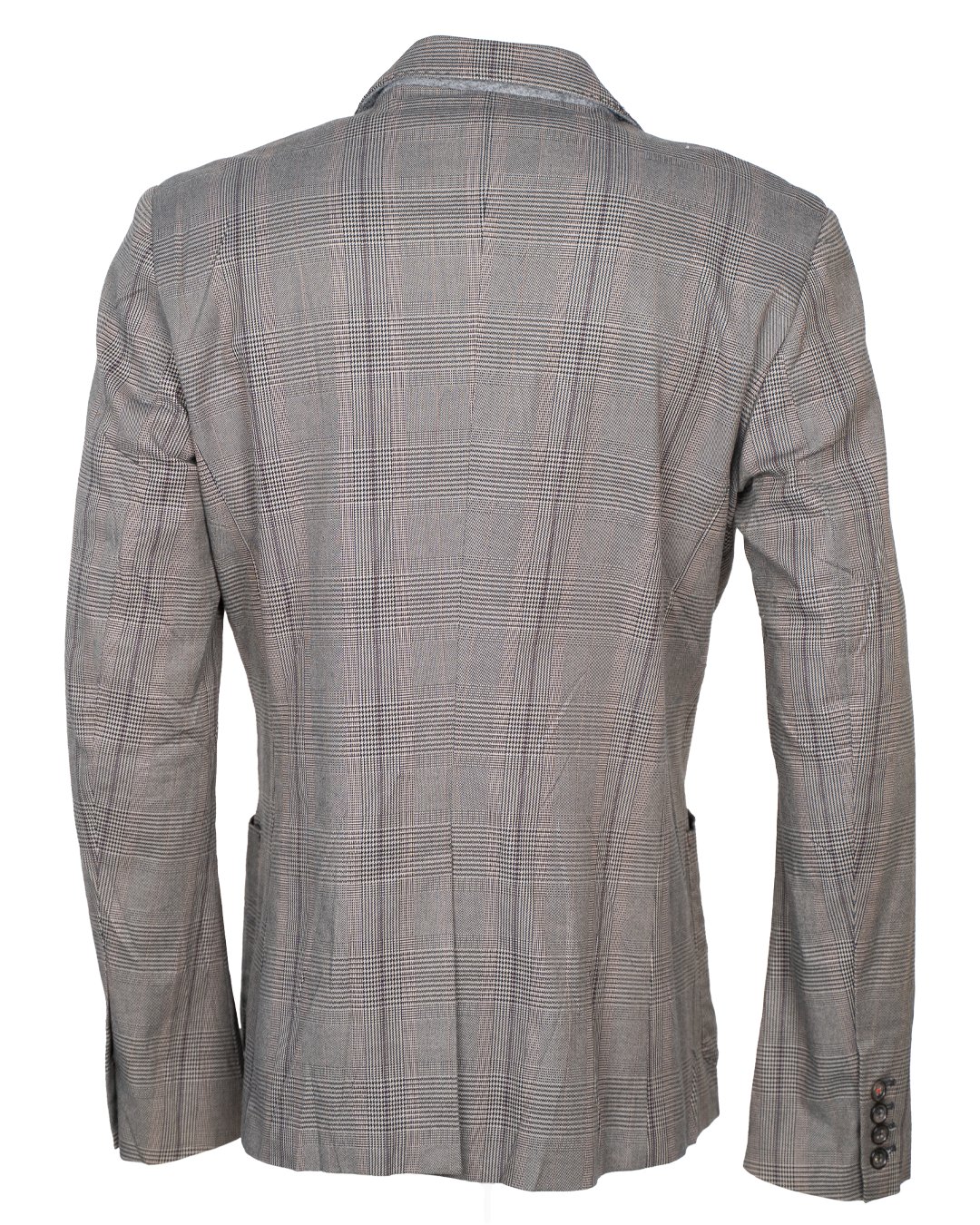 Giacca Blazer Uomo Guess Principe di Galles Grigio con Fodera Bordeaux Vintage - foto 2