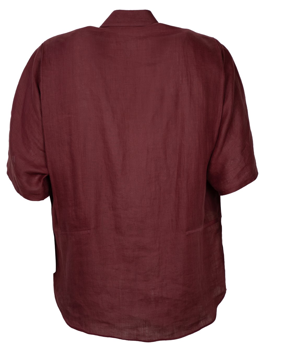 Camicia Uomo Gianfranco Ferré in Lino Bordeaux con Banda Panna a Contrasto Vintage - foto 2