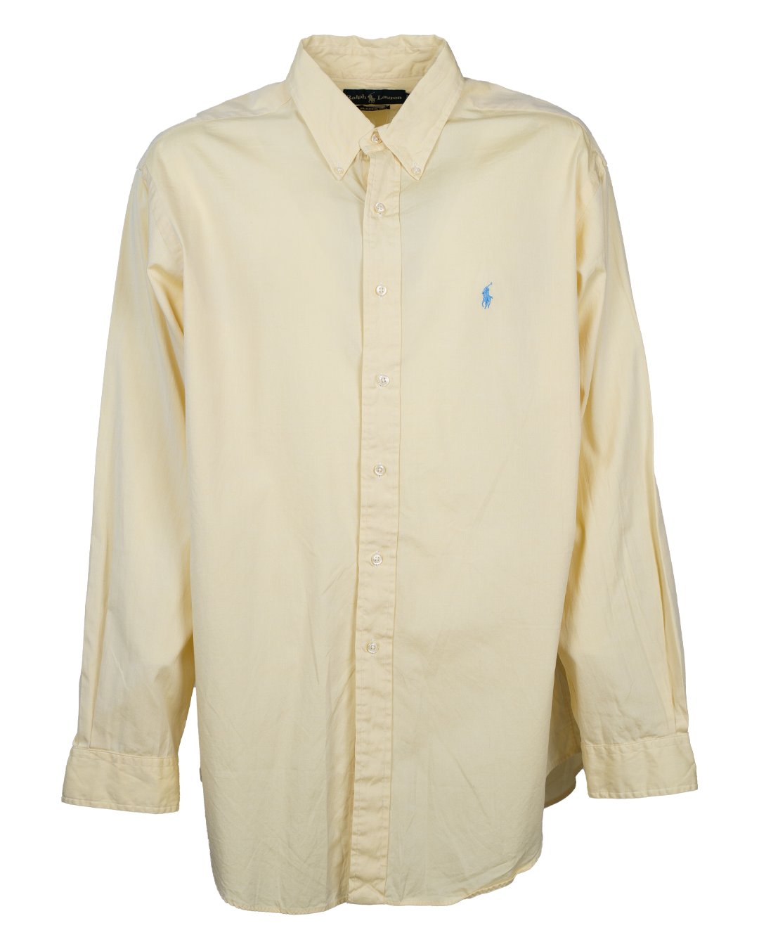 Camicia Uomo Polo Ralph Lauren Gialla in Cotone con Logo Pony Vintage
