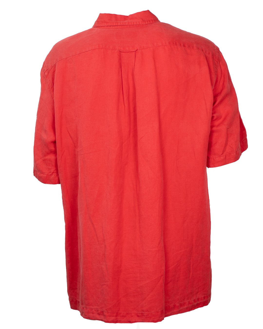 Camicia Uomo Polo Ralph Lauren Rosso Corallo in Lino a Manica Corta Vintage - foto 2