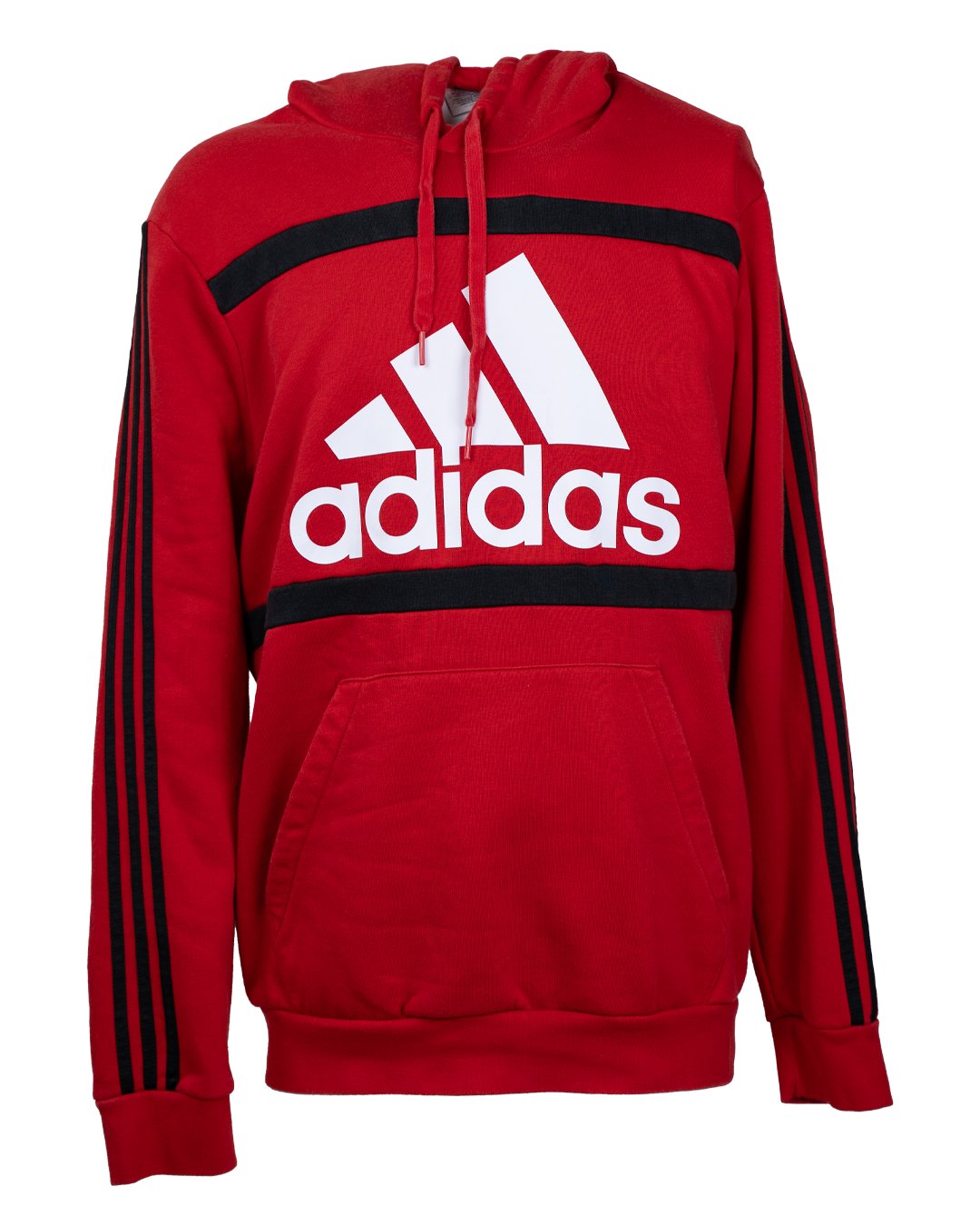 Felpa con Cappuccio Uomo Adidas Rossa con Logo Badge of Sport Vintage