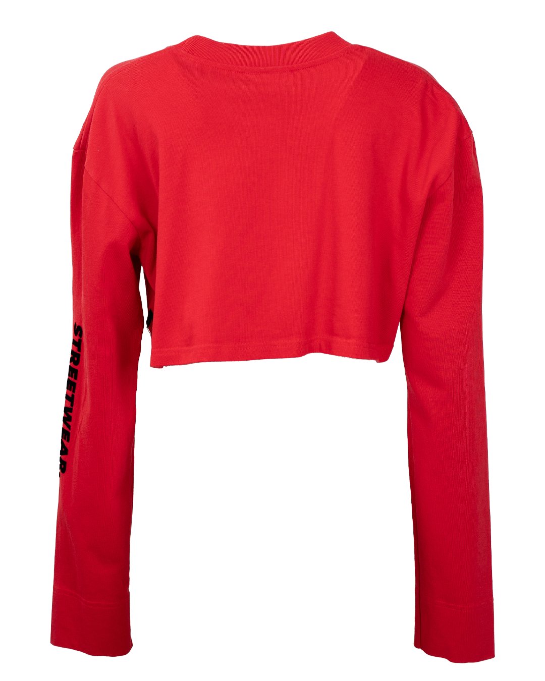 Felpa Donna GCDS Cropped Rossa a Manica Lunga con Logo e Scritta Vintage - foto 2