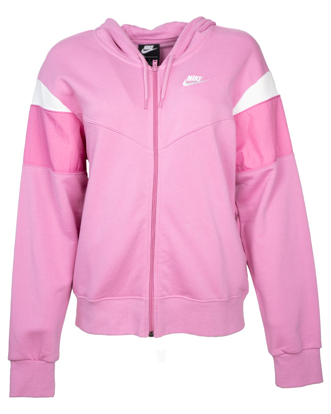 Felpa Donna Nike con Zip e Cappuccio Rosa Vintage Anni 2000 Logo Swoosh