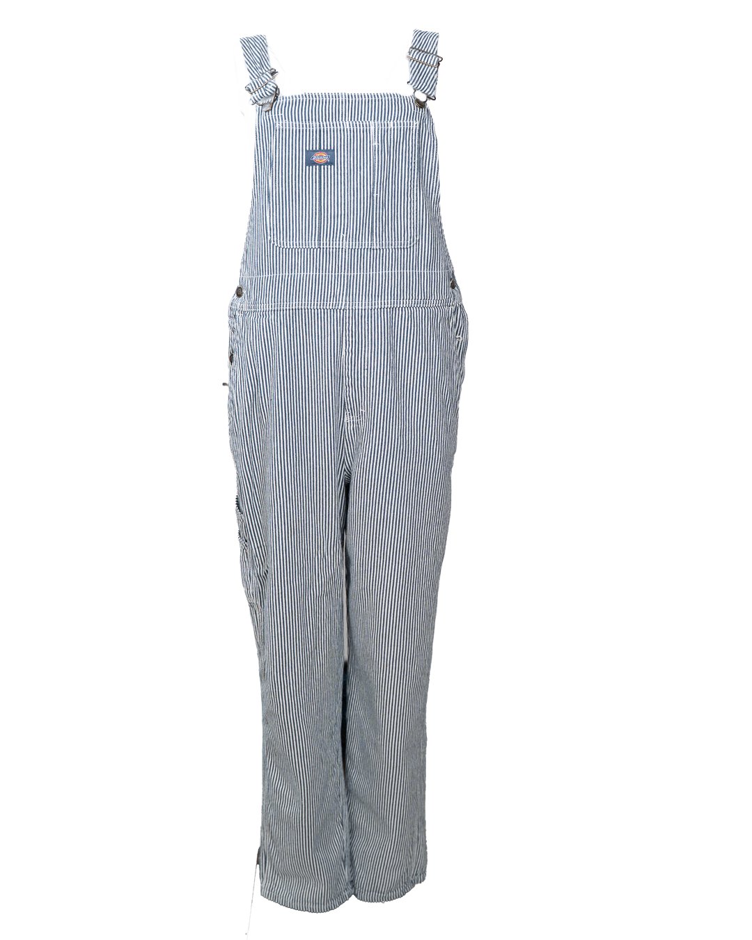 Salopette Unisex Dickies in Denim Rigato Hickory Blu e Bianco Vintage Workwear