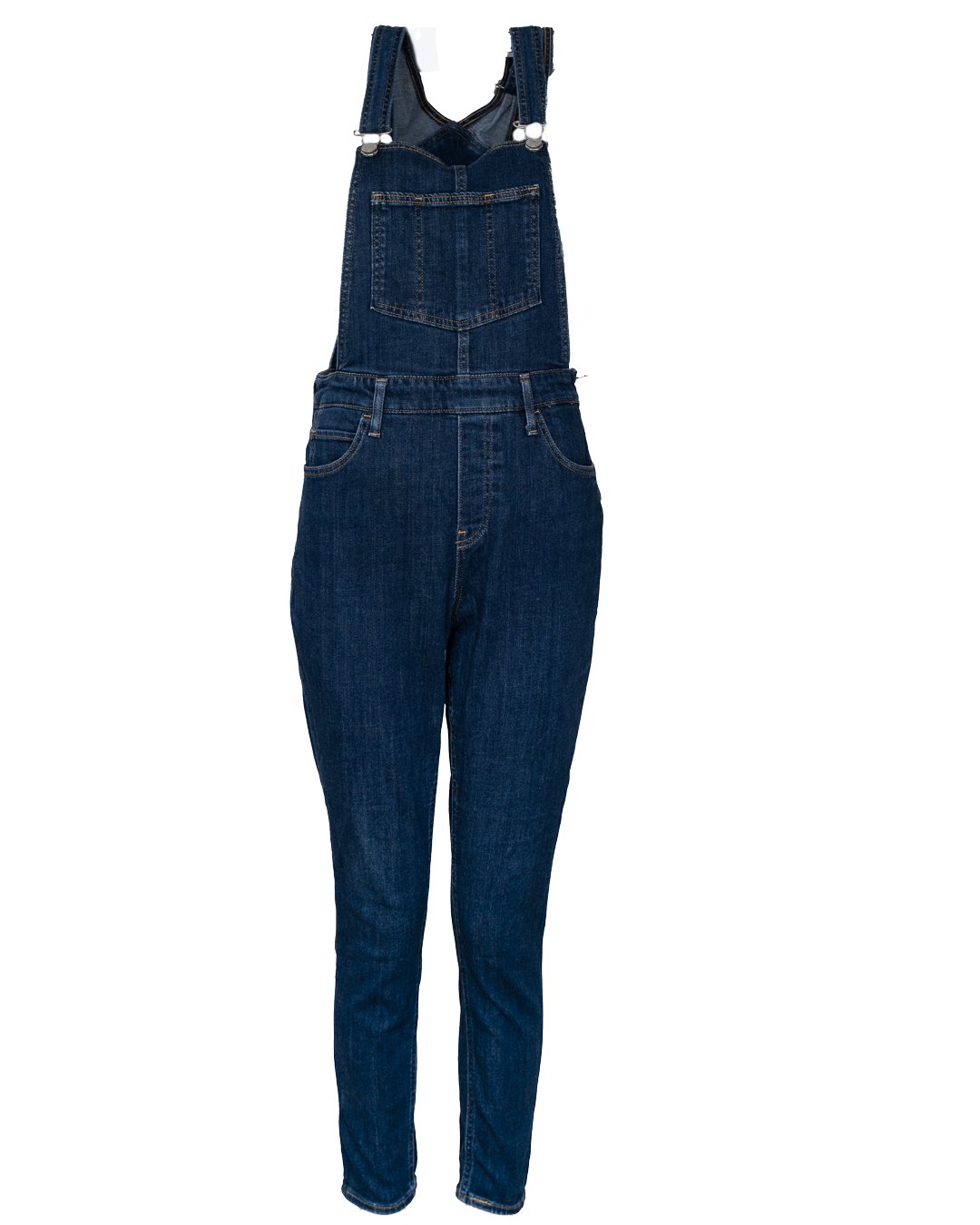 Salopette Donna Levi's in Denim Blu Scuro Vintage con Patch in Pelle e Tab Rosso
