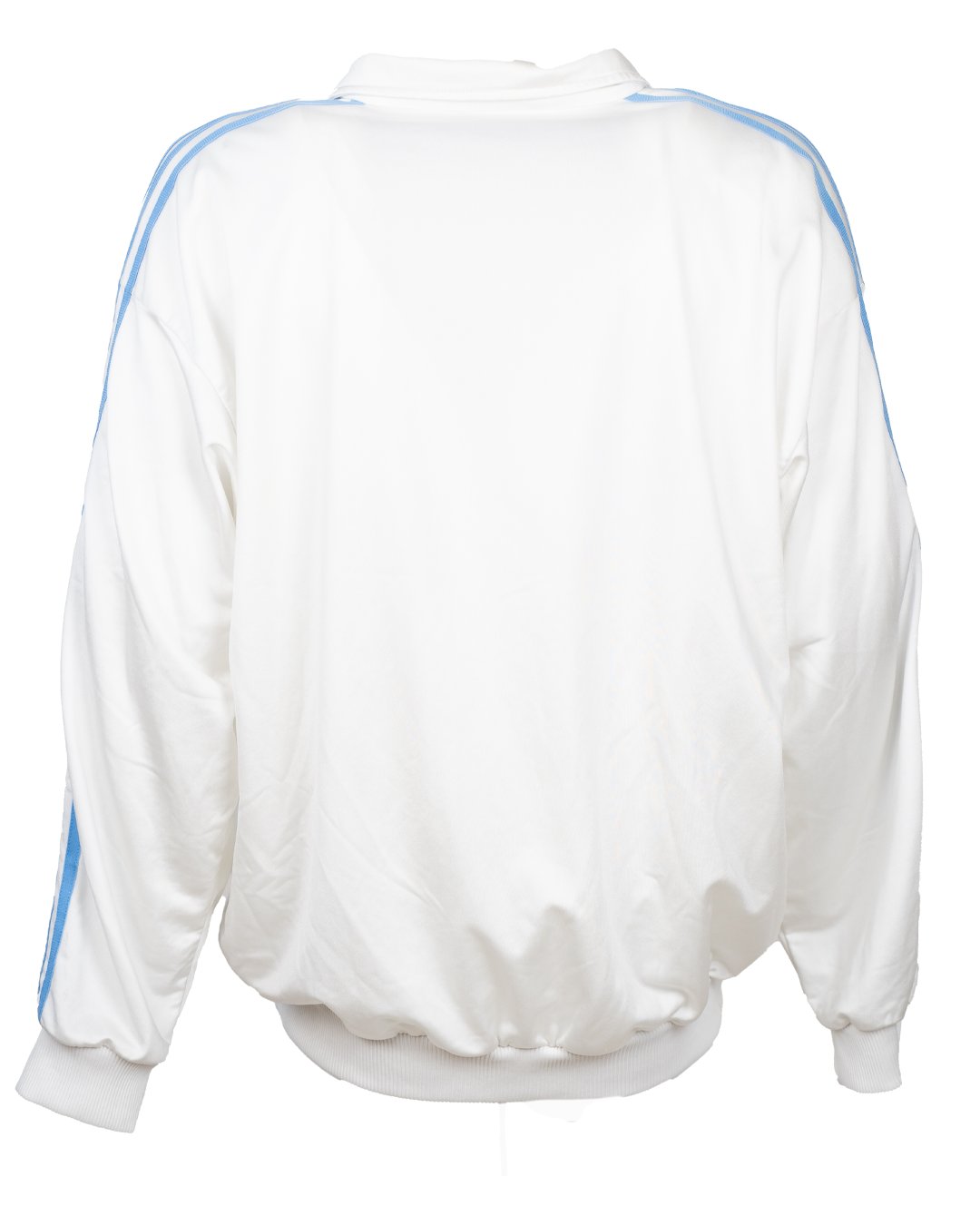 Track Jacket Uomo Adidas Originals Bianca con Righe Azzurre Vintage Logo Trefoil - foto 2