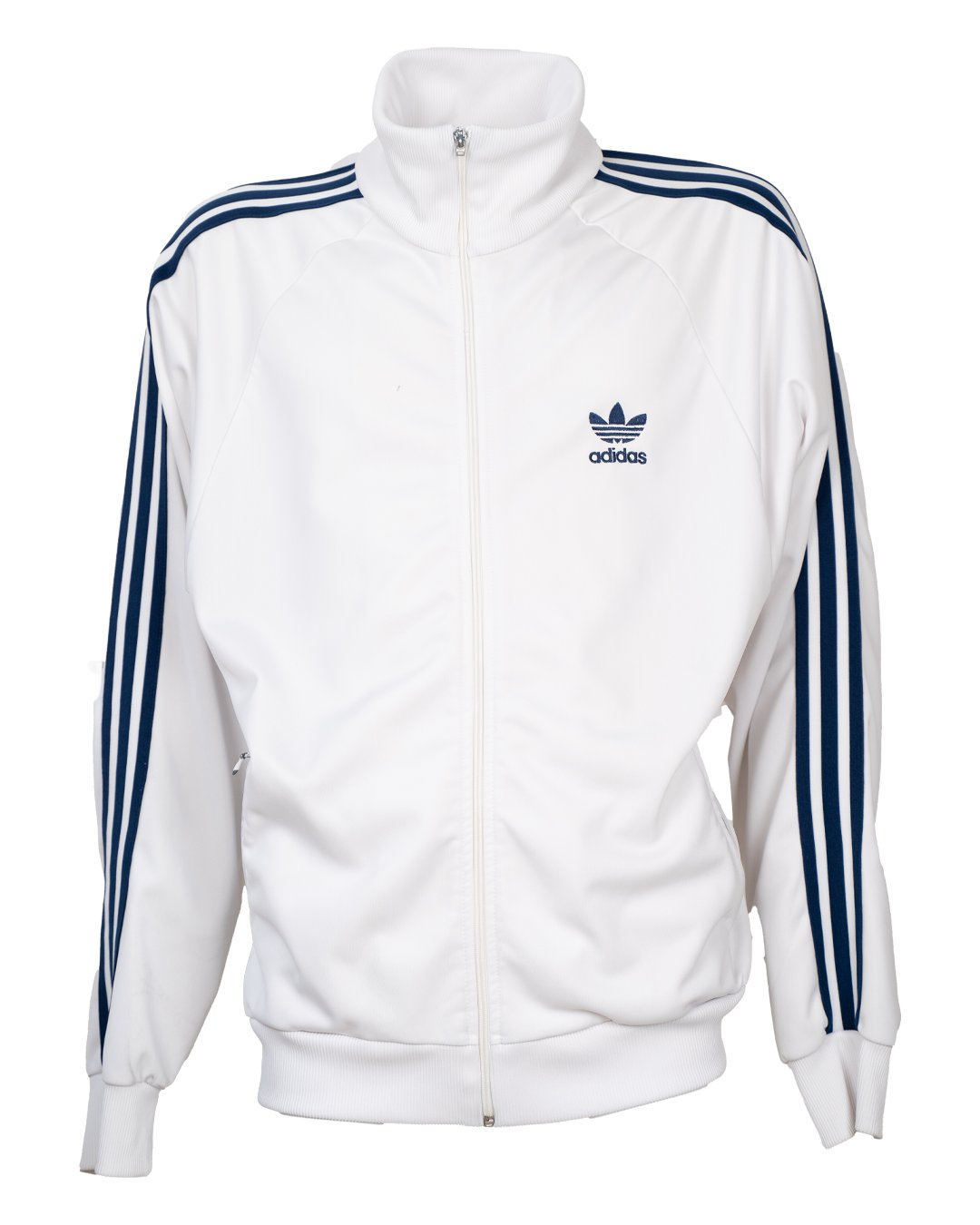 Track Jacket Uomo Adidas Originals Bianca con Righe Blu Vintage Anni 80 Trefoil