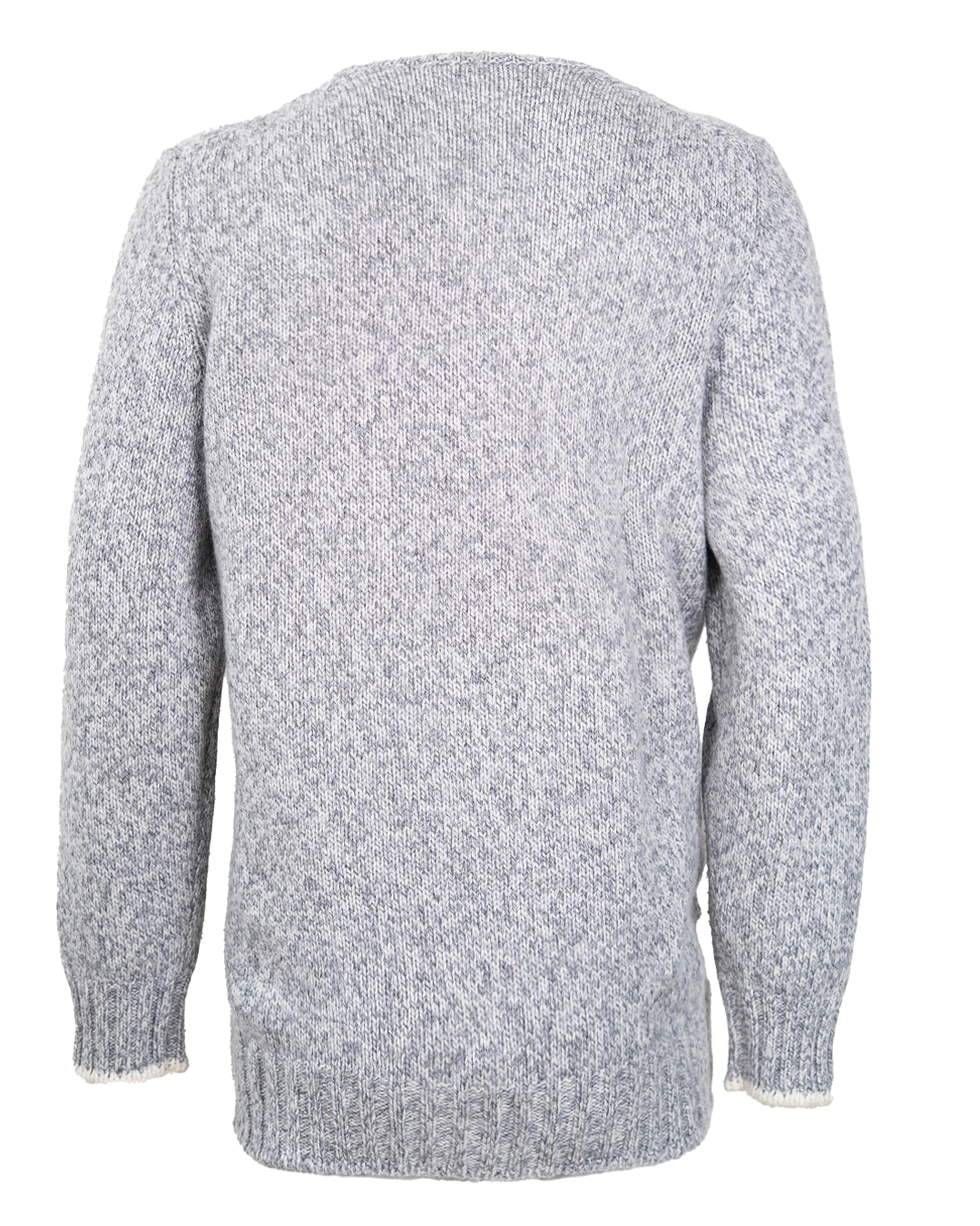 Maglione Uomo Gran Sasso Vintage Grigio Melange Girocollo Maglia Grossa Bordi a Contrasto Made in Italy - foto 2