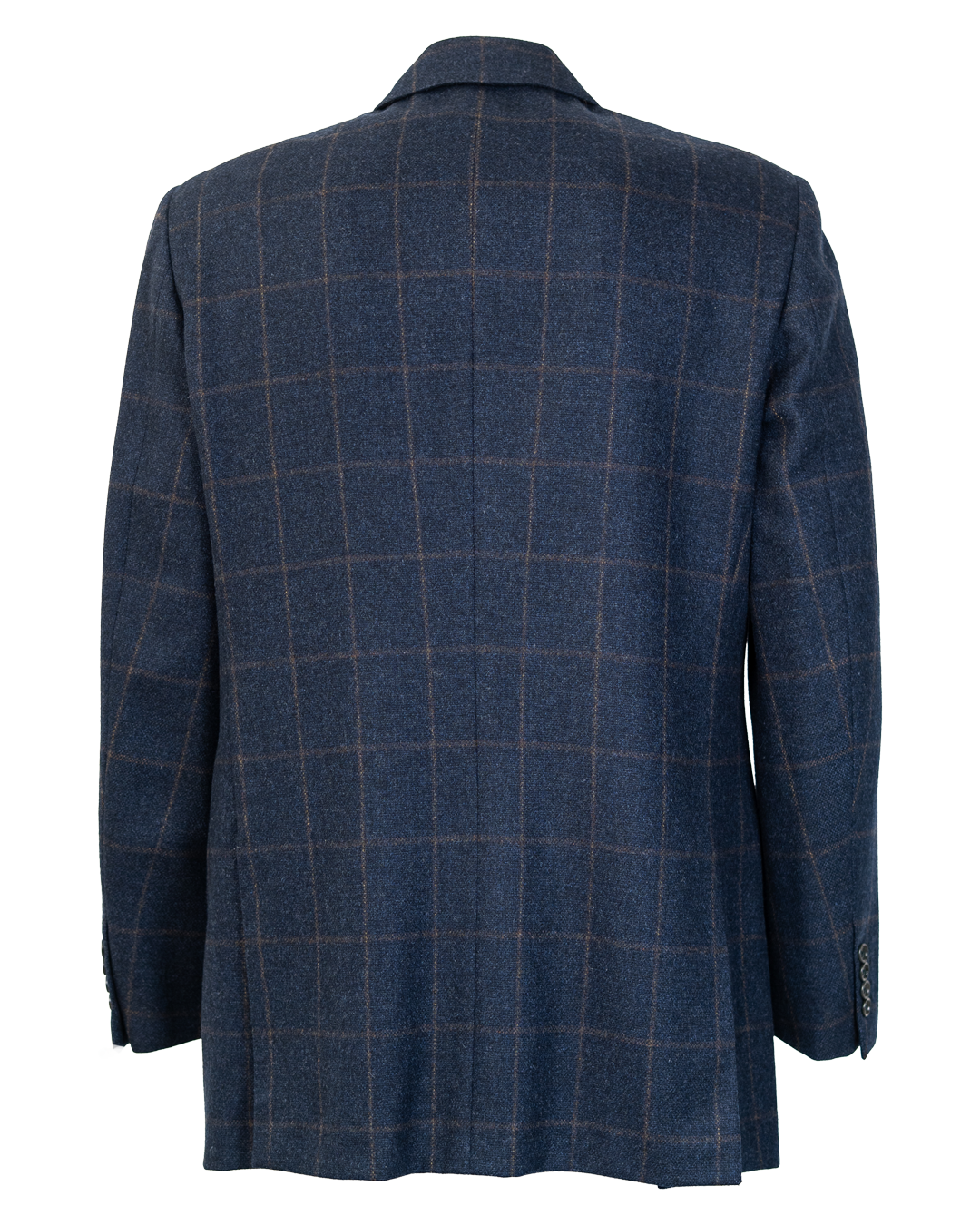Giacca Blazer Uomo Burberry Blu Navy a Quadri Finestra Marrone e Ocra Monopetto Tre Bottoni Vintage Anni 2000 - foto 2