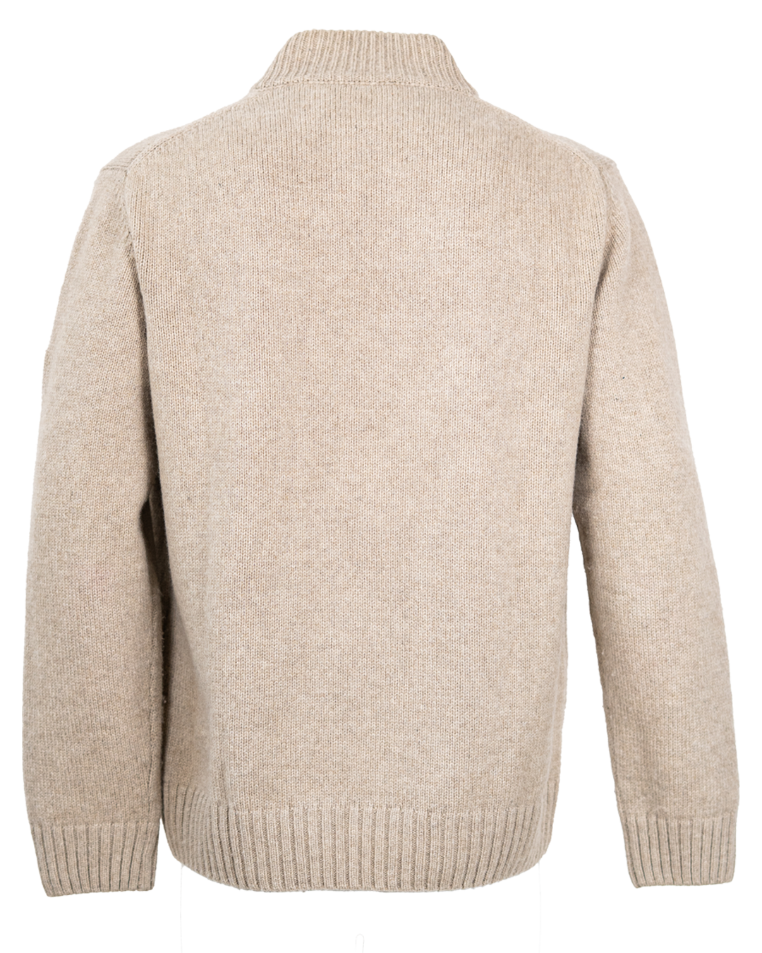 Maglione Mezza Zip Uomo Murphy & Nye Sailmakers Beige Mélange Collo Alto a Coste Toppa Logo sulla Manica - foto 2