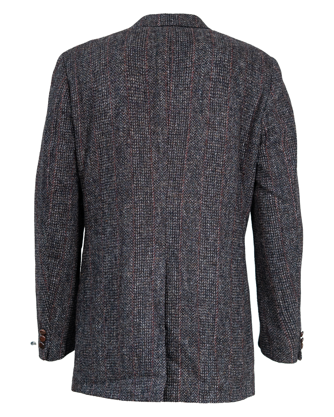 Giacca Blazer Uomo Harris Tweed Grigio Antracite Vintage Anni 70 Bottoni Effetto Cuoio Made in Scotland - foto 2