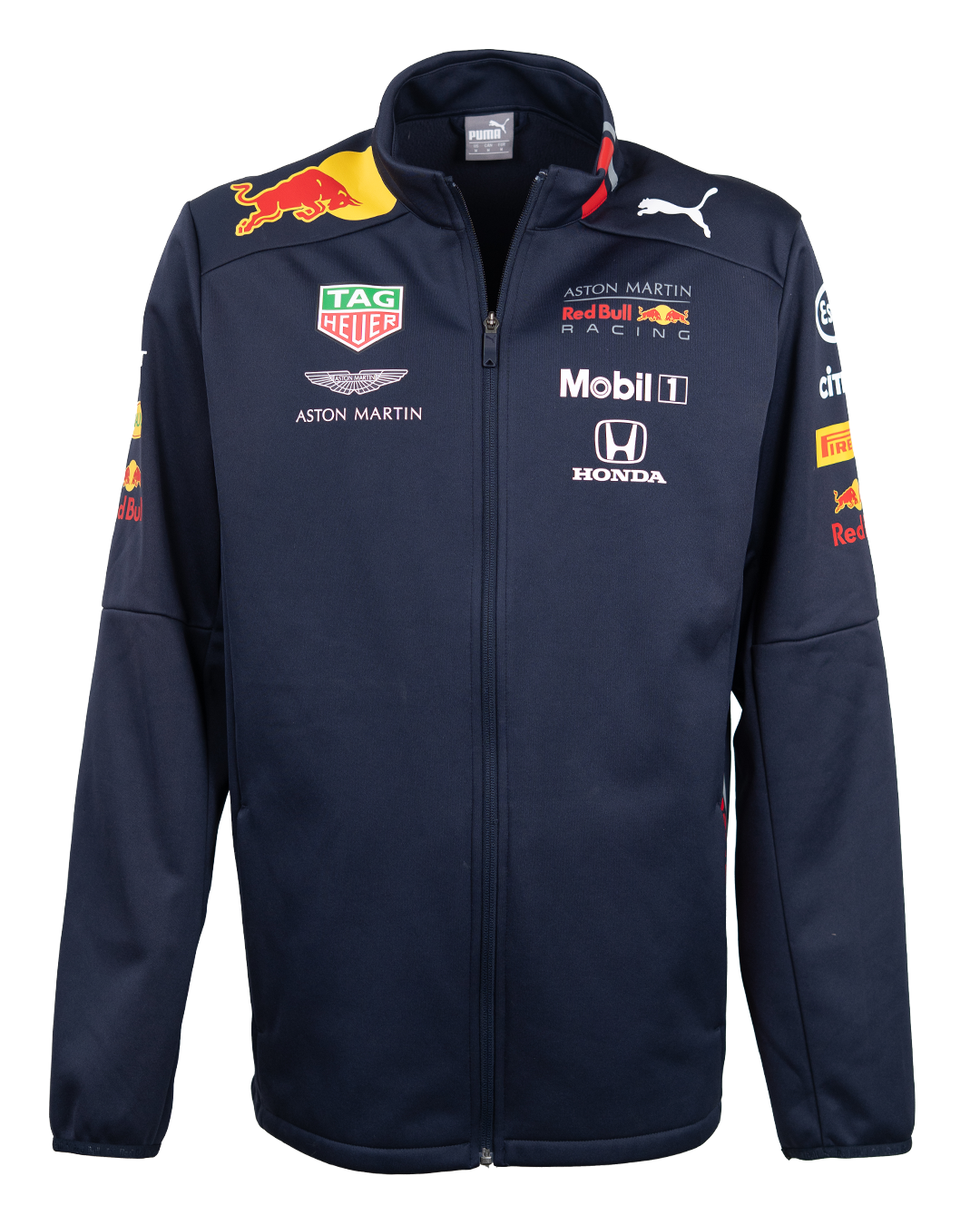 Giacca Softshell Uomo Puma Aston Martin Red Bull Racing Blu Navy Full Zip con Loghi Team F1 Honda