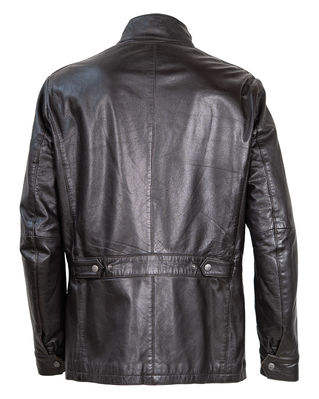 Giacca in Pelle Uomo Geox Marrone Testa di Moro Field Jacket Quattro Tasche Vintage Anni 2000 - foto 2