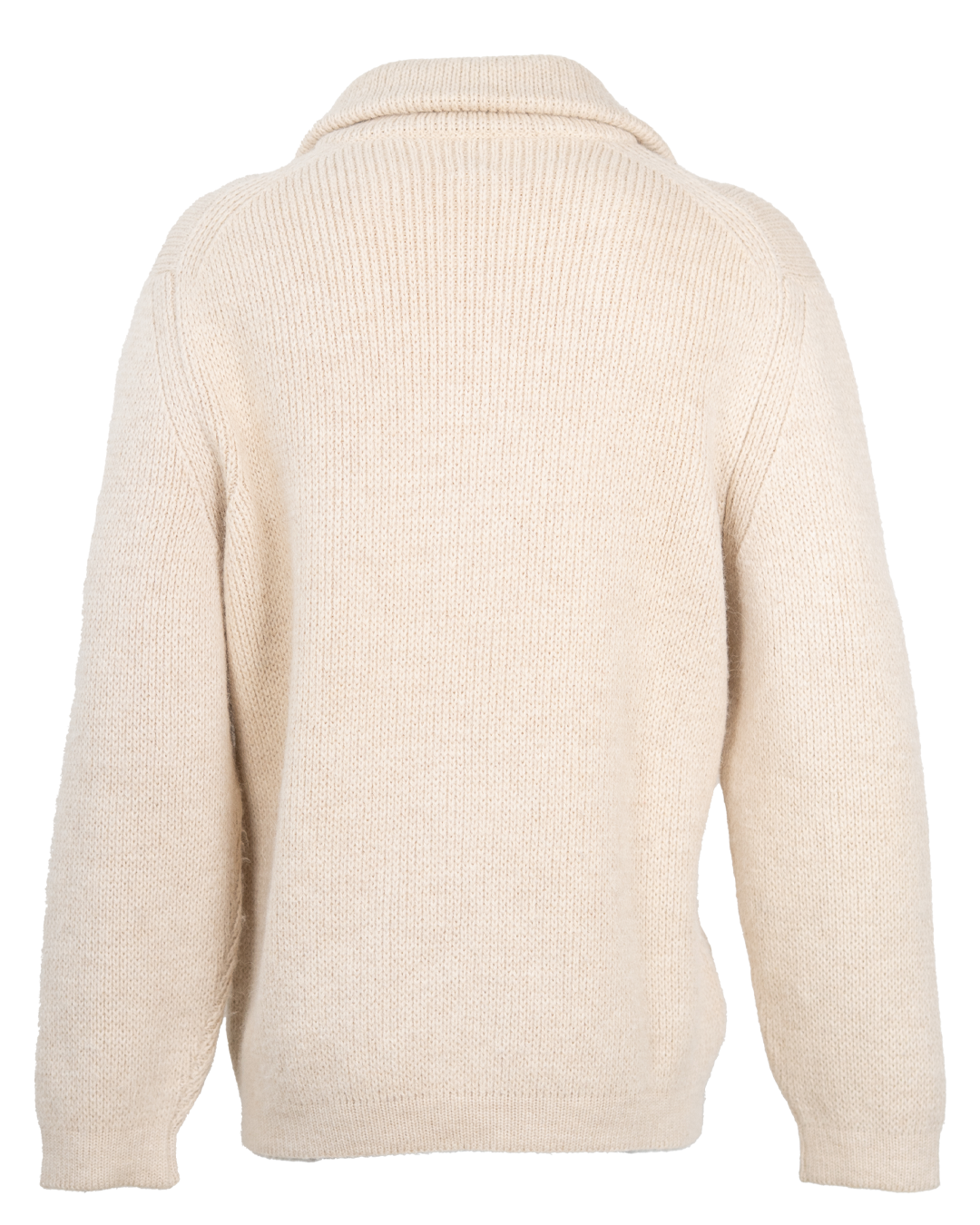Cardigan Uomo Classic Beige con Zip Dorata e Collo a Camicia Vintage Anni 80 Tasche Applicate - foto 2