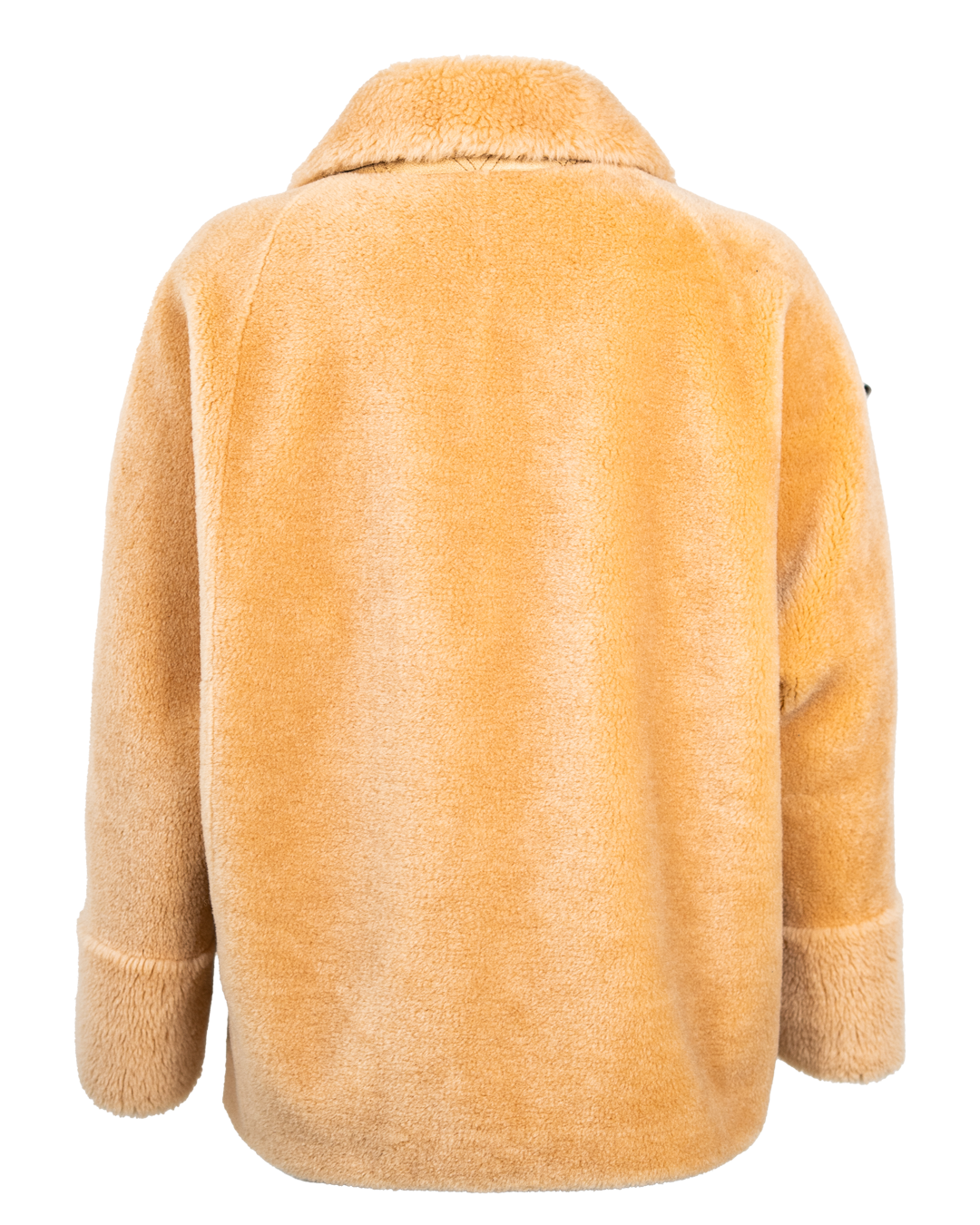 Giacca Donna Karl Lagerfeld Teddy Beige Effetto Montone con Tasche Applicate e Polsini Risvoltati - foto 2