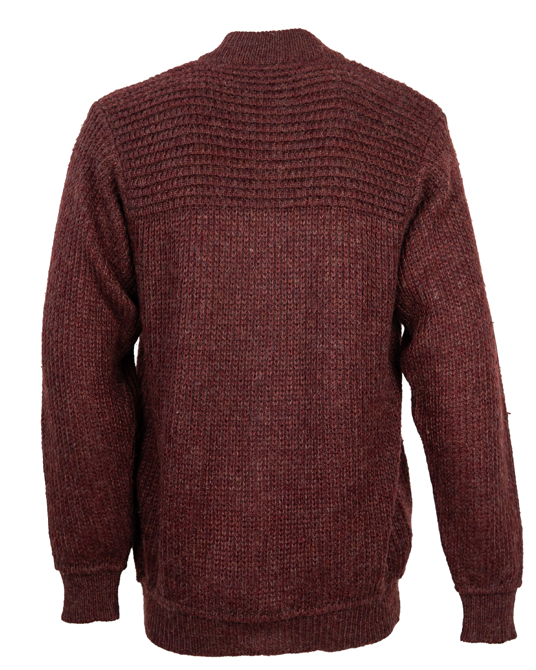 Cardigan Uomo Tosco Milano Bordeaux Vintage Anni 80 Maglia Grossa con Bottoni in Legno e Collo a Costine - foto 2