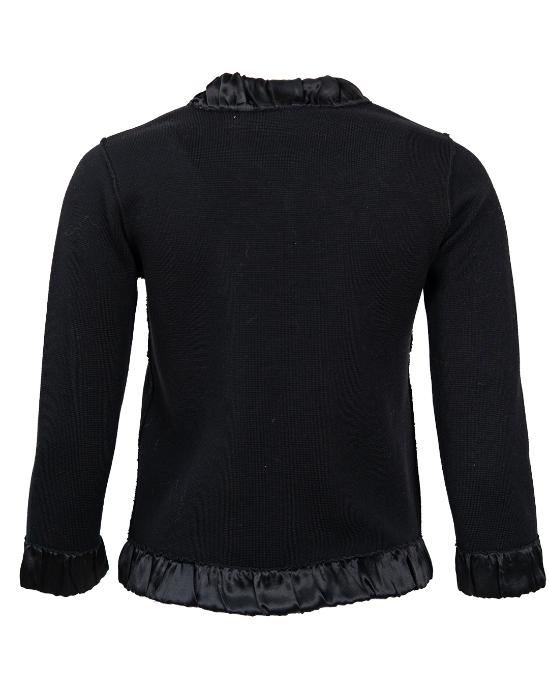 Giacca Donna Dolce & Gabbana Nera in Maglia con Rouches in Raso e Tasche a Patta Vintage Made in Italy - foto 2