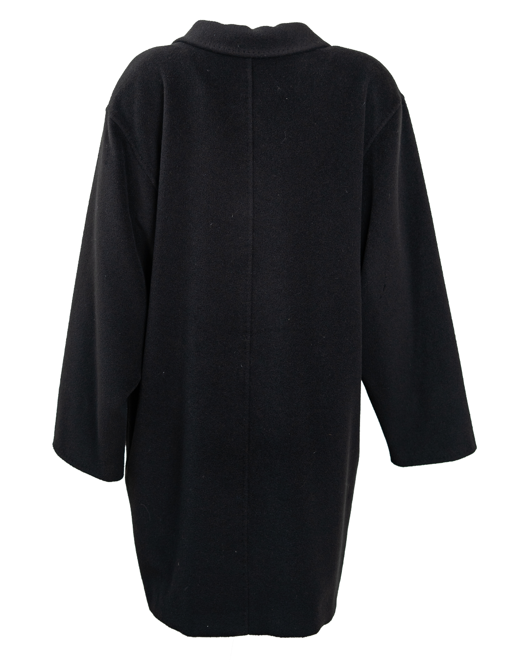 Cappotto Donna Max Mara Nero Doppiopetto Vintage Anni 90 Revers a Lancia e Tasche a Pattina Made in Italy - foto 2