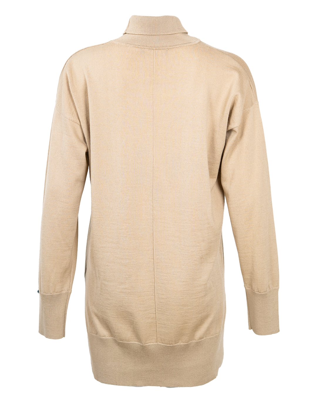Maglia Dolcevita Donna Alpha Studio Beige in Pura Lana Oversize con Spacchi Laterali Made in Italy - foto 2
